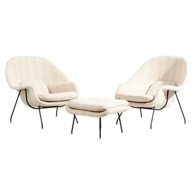 Pre-owned Knoll Set Of Two Beige Eero Saarinen Womb Chair And Ottoman For , Usa, 1960s In Brown