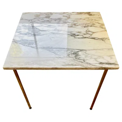 Pre-owned Knoll Solid Bar Chrome Square Occasional / End Table In The Style Of Florence  In Sand