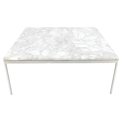 Pre-owned Knoll Solid Stainless Steel Marble Top 42x42 Square Mid Century Modern Coffee Table In Gray