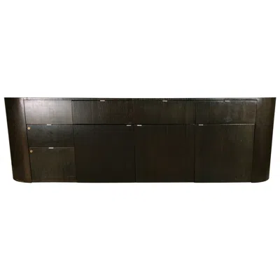 Pre-owned Knoll Stunning Contemporary Modern Oval Cerused Credenza Sideboard, Italy In Brown