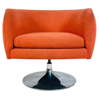 Pre-owned Knoll Swivel Lounge Chair By Joseph D'urso For , Signed, Usa 2009 In Orange