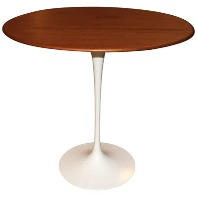 Pre-owned Knoll Tulip Oval Side Table By Eero Saarinen, Circa 1979 In Brown