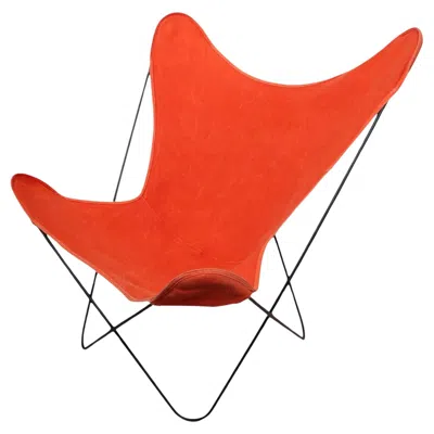 Pre-owned Knoll Vintage Butterfly Chair With Original Orange Canvass Sling Seat Att. To