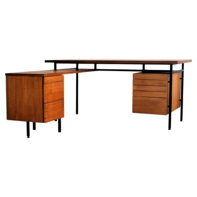 Pre-owned Knoll Vintage Executive Desk By , Teak And Metal, Sweden, 1960s Design In Brown