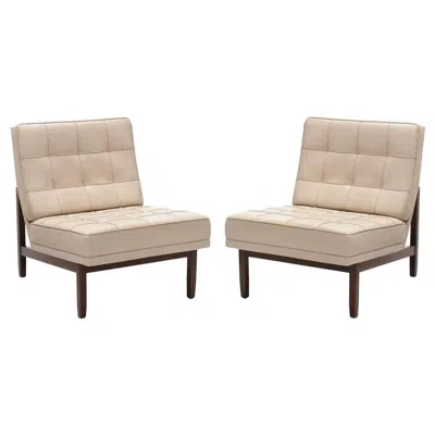 Pre-owned Knoll Vintage Florence  Slipper Lounge Chairs Restored In Leather In Brown