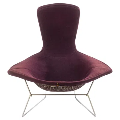 Pre-owned Knoll Vintage Harry Bertoia For  Bird Lounge Chair With Purple Fabric Upholstery