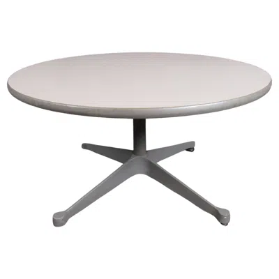 Pre-owned Knoll Vintage Industrial Round Grey Table In Gray