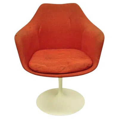 Pre-owned Knoll Vintage  Eero Saarinen Red Upholstered Fiberglass Tulip Arm Chair