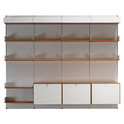 Pre-owned Knoll Wall Unit Bookcase By  International Designed By Fred Ruf, 1950s In Brown