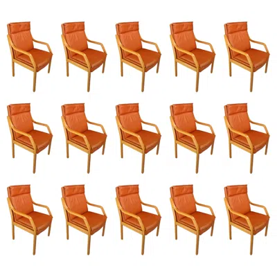 Pre-owned Knoll Walter  Set Of 16 Dining Room Chairs In Bentwood And Leather, Germany 1970s In Brown