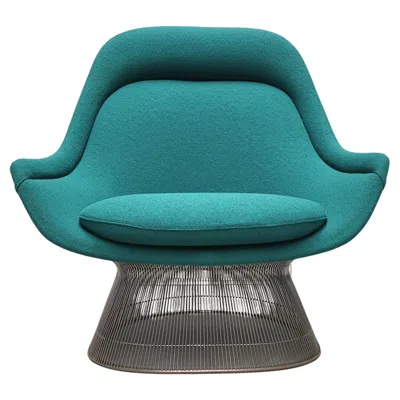 Pre-owned Knoll Warren Platner Easy Lounge Chair For , 1980s In Blue