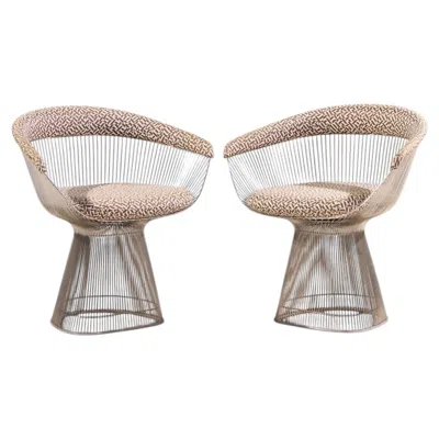 Pre-owned Knoll Warren Platner For  Mid Century Dining Chairs - Pair In Gray