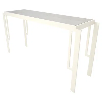 Pre-owned Knoll White Enamel Base Frame Smoked Glass 54" Mid Century Console Sofa Table Mint