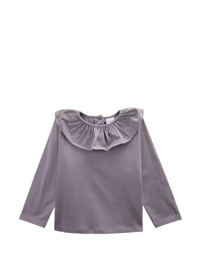Knot Kids' Abby Ruffled T-shirt In Purple