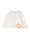 Knot Badger Long-sleeve Cotton T-shirt In White