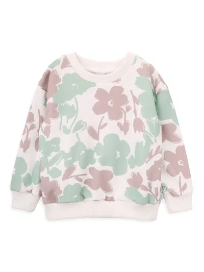 Knot Kids' Big Flowers-print Sweatshirt In 中性色