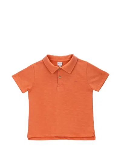 Knot Kids' Buttoned Short-sleeved Polo Shirt In Orange