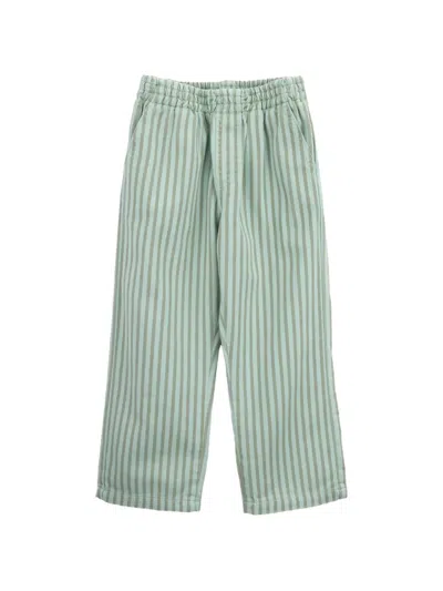 Knot Kids' Cairo Striped Twill Trousers In Green