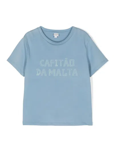 Knot Kids' Capitão-print Cotton T-shirt In Blue