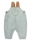 Knot Casper Striped-strap Overalls In Blue