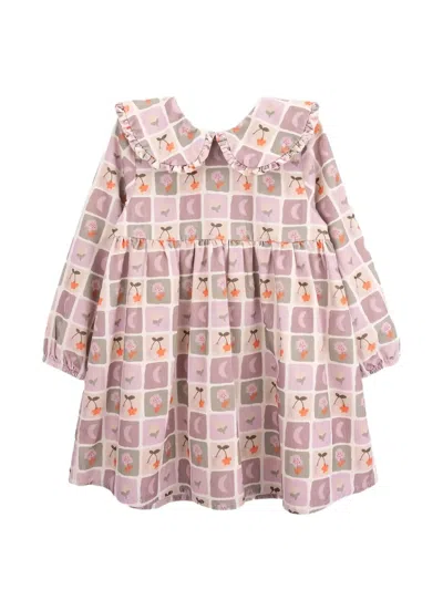 Knot Kids' Cellie Printed Corduroy Dress In Pink