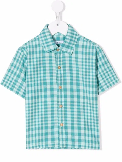 Knot Check Print Shirt In Blue
