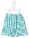 Knot Check Print Shorts In Blue