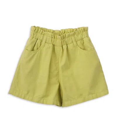 Knot Kids' Cotton Amália Shorts (3-10 Years) In Muted Lime