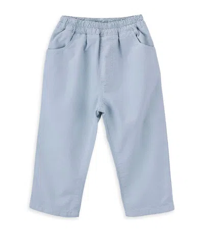 Knot Babies' Cotton Dylan Trousers (6-36 Months) In Celestial Blue