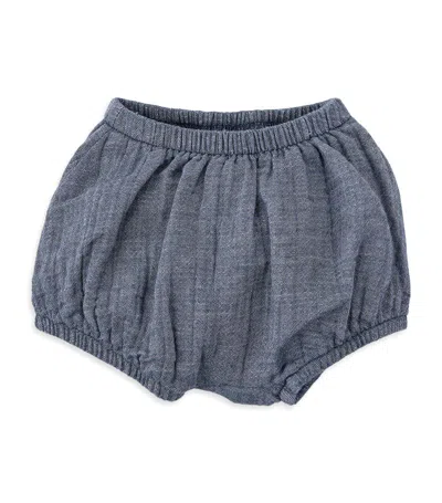 Knot Kids' Cotton Jo Shorts (1-12 Months) In Medium Denim