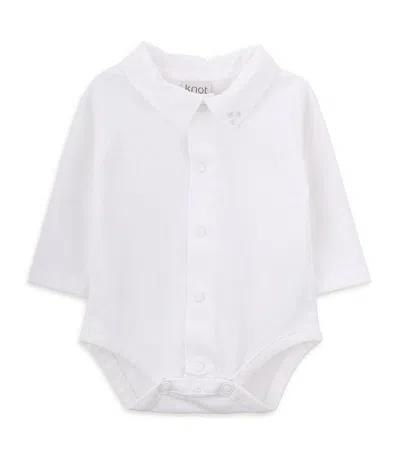 Knot Babies' Cotton Marbles Bodysuit (1-12 Months) In Branco