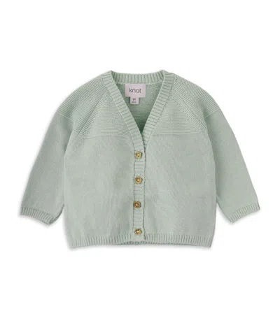 Knot Kids' Cotton Nico Cardigan (1-12 Months) In Green