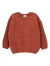 Knot Crew-neck Knitted Sweater In Orange