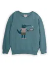 Knot Pullover Mit Kroko-effekt In Blau