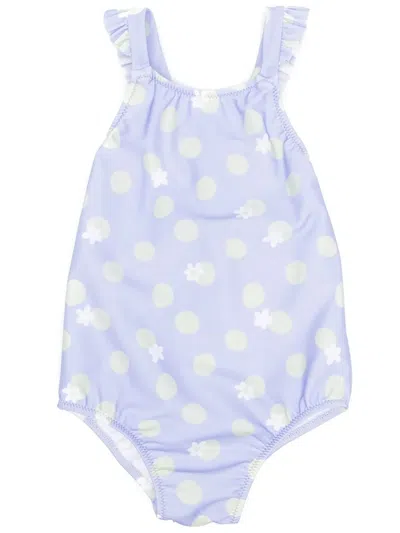 Knot Babies' Dhea Floral-print Swimsuit In Purple
