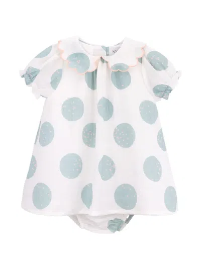 Knot Babies' Dots Collar Dress In Multi