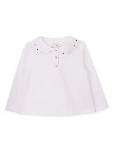 Knot Kids' Dots Polo Shirt In White