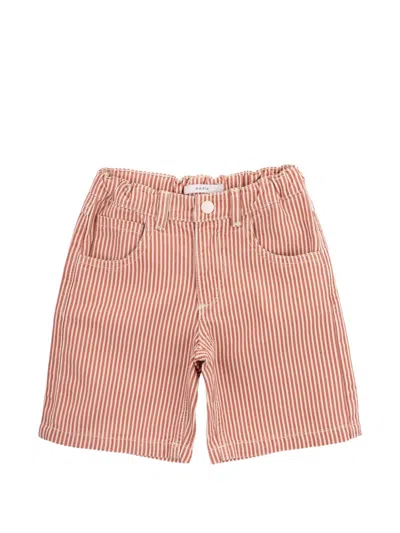 Knot Kids' Eddie Striped Canvas Shorts In Brown