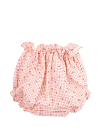 Knot Babies' Eleanor Ruffled Checked Bloomers In Pink