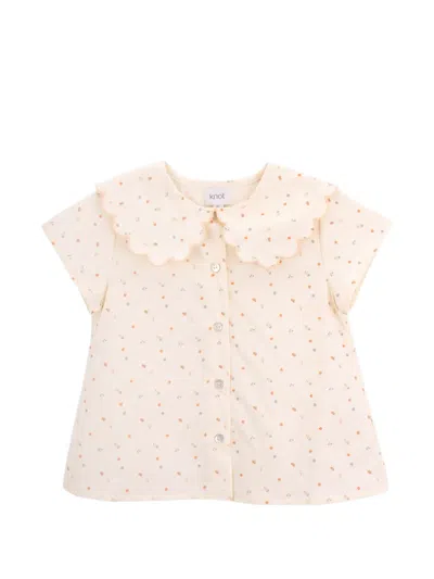 Knot Kids' Ellie Floral-print Blouse In Neutral
