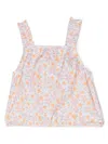 Knot Floral-print Sleeveless Top In Orange