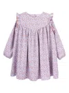 Knot Floral Ruffled Dress In Purple
