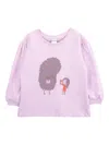Knot Fluffy Flower Long-sleeve T-shirt In Purple