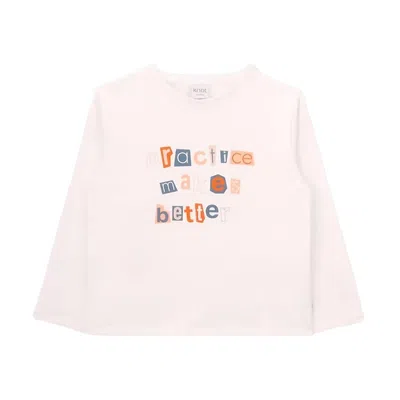 Knot Kids' Girls Friendly Long Sleeve T-shirt In White In Pink