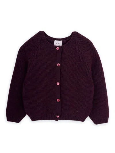 Knot Babies' Samantha Ribbed-knit Cardigan In 红色