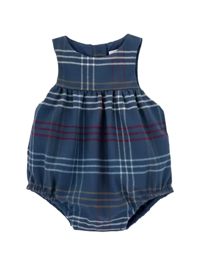 Knot Babies' Holly Checked Romper In Blue