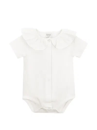 Knot Babies' Juliet Ruffled Bodysuit In White