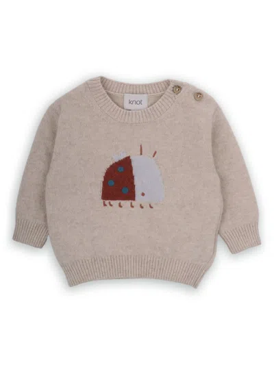Knot Babies' Ladybird Sweater In Brown