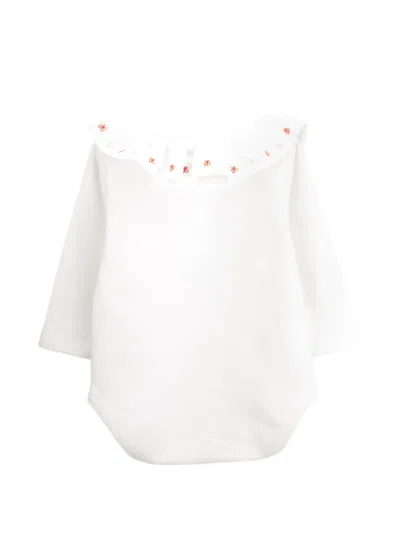 Knot Babies' Lenora Ruffled Print Bodysuit In White