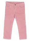 Knot Logo-patch Corduroy Trousers In Pink